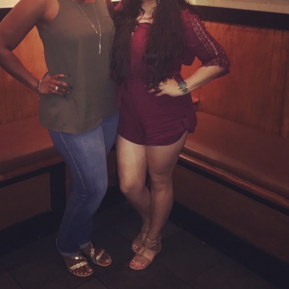 American Rag Burgundy Romper - Picture 6 of 6